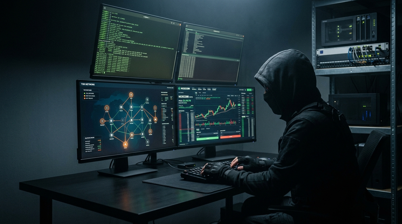 Cyber Hacker Operando Terminais Dark Tech