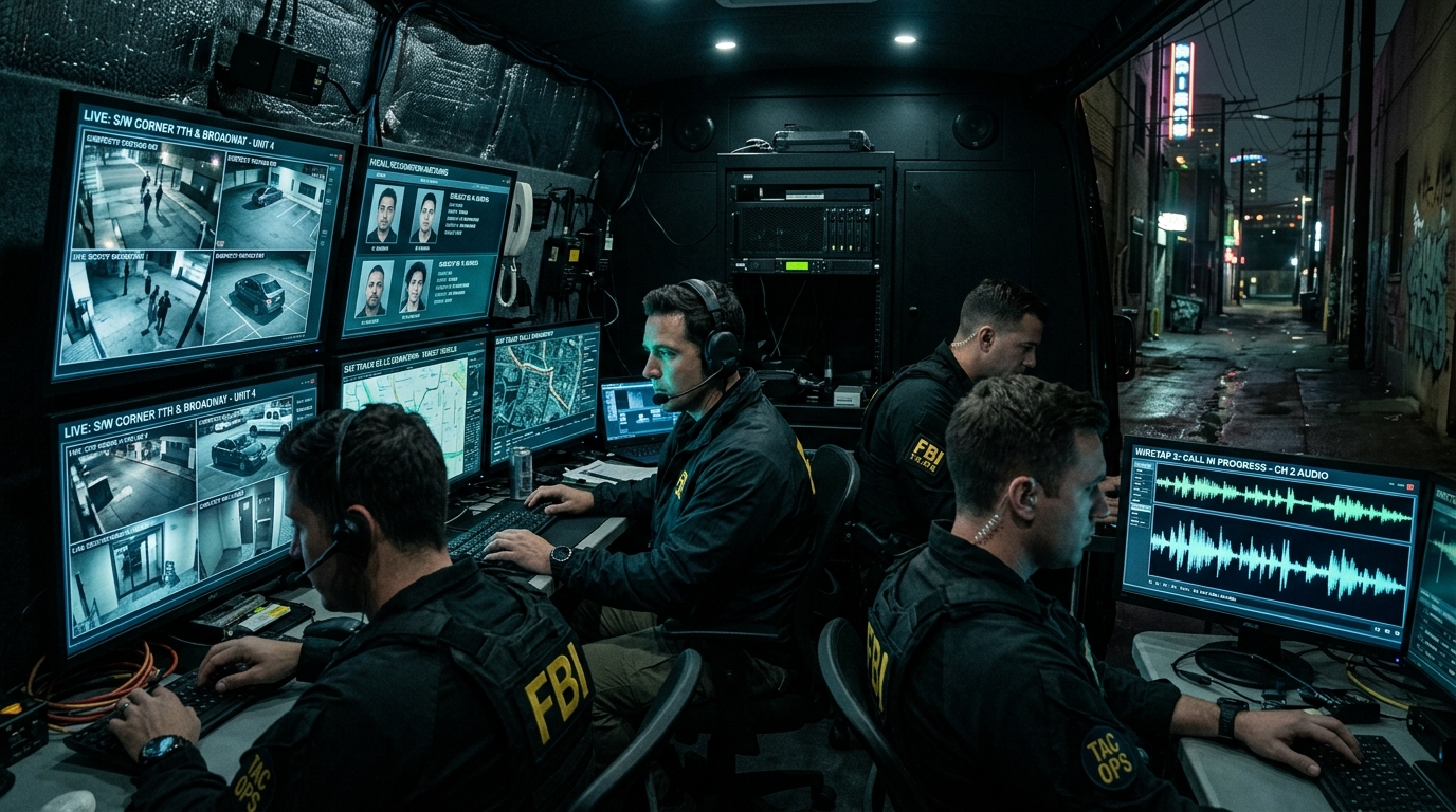 FBI Surveillance Van & Tactical Operators